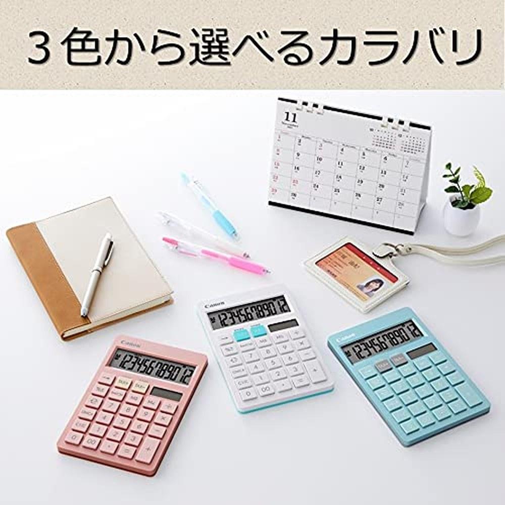Canon Stylish Design Calculator HS-1200TC Pink 12-Digit Slim Desktop Antibacterial Two-tone Color HS-1200TC-PK