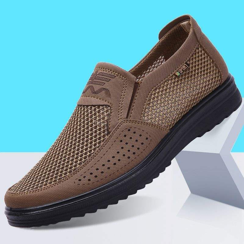 ****** Old ******* Cloth Shoes Breathable Men's Single Shoes Middle-aged and Elderly Father Shoes S**t Sole Non-slip Large Size Shoes