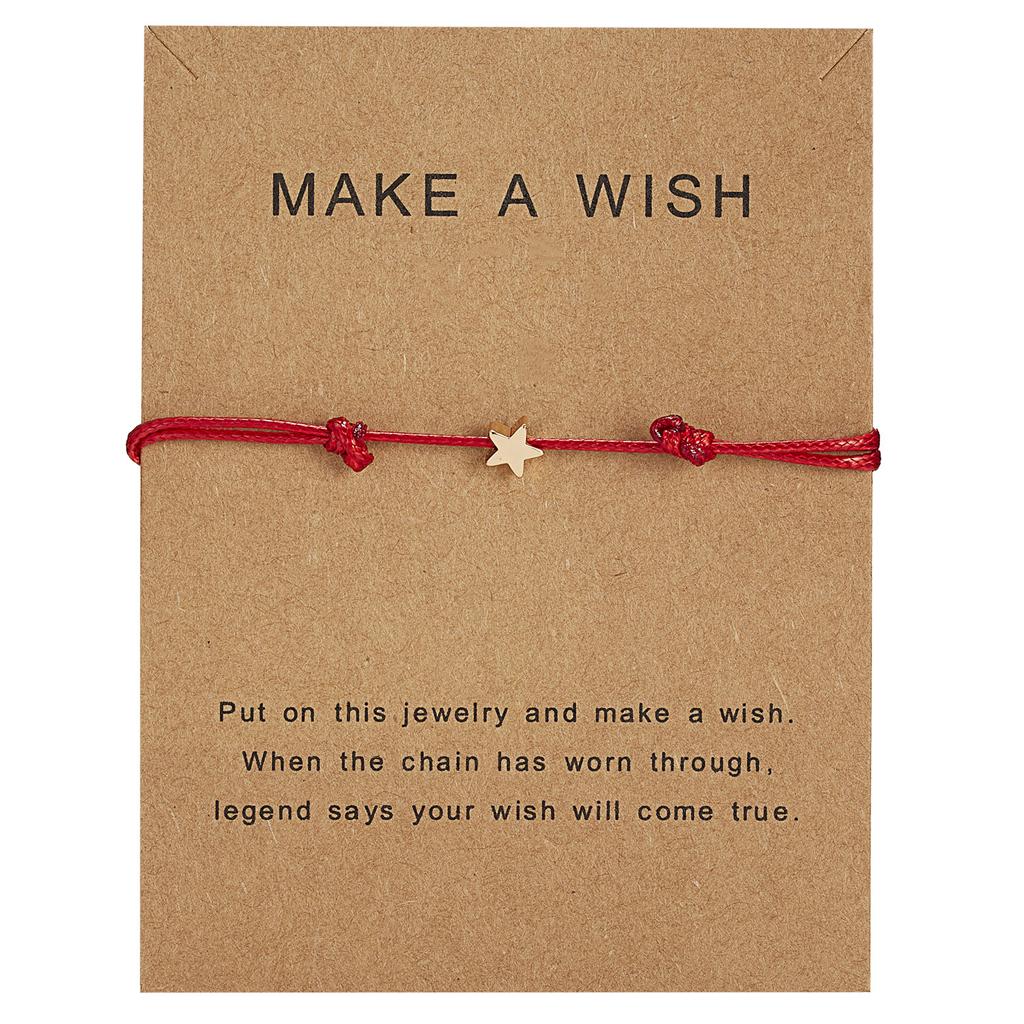 Exquisite Adjustable Wax Rope Bracelet for Wish Card Star Charm Bracelets Decor