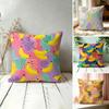 Banana Pop Art Pillow Case Double-Sided Plush Sofa Cushion Covers Organic Breathable Invisible Zipper