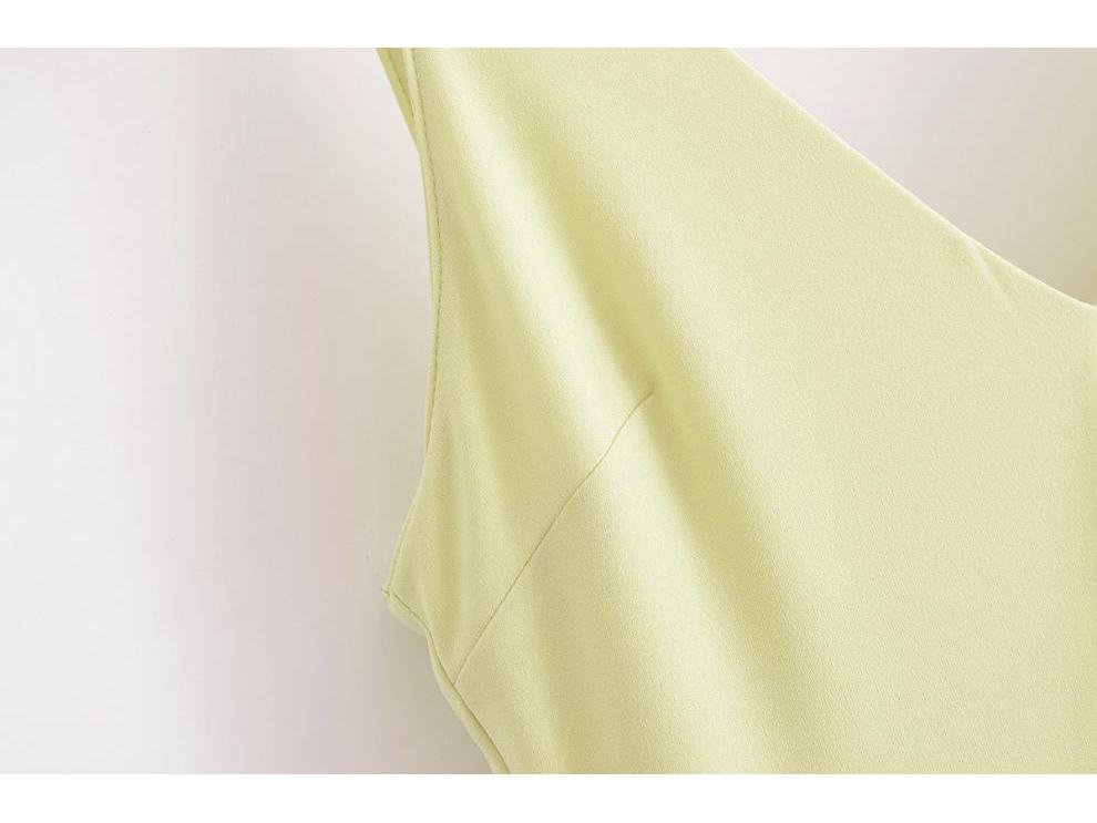 Spring V-Neck Sleeveless Balloon Hem Dress - European & American Hot Girl Style