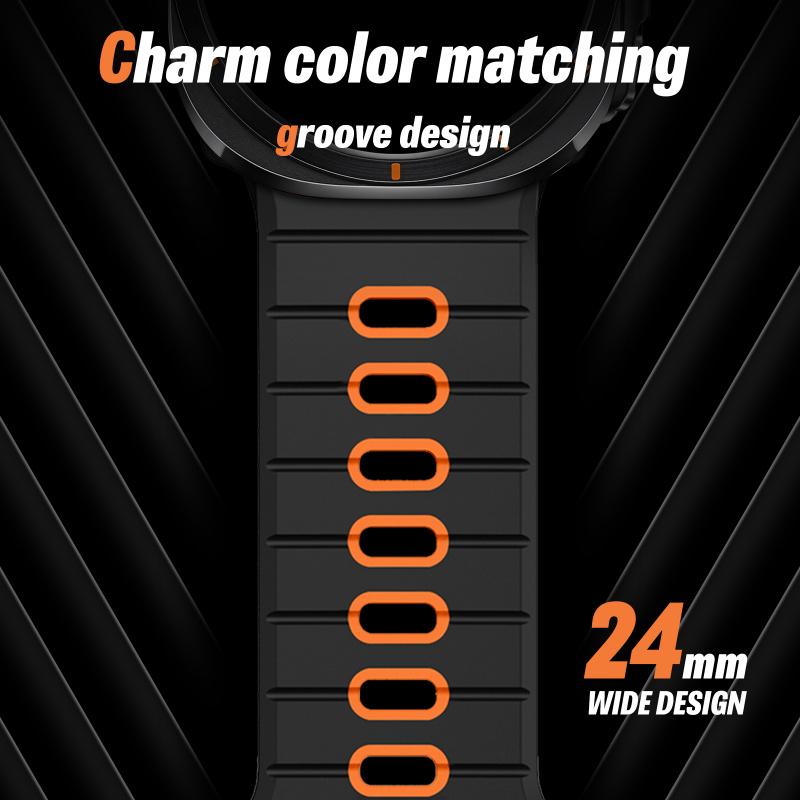 Silicone Strap with Horizontal Stripes for Galaxy Watch 7 Ultra sports strap breathable and comfortable Watch Band
