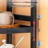 Kitchen Corner Pot Rack Shelf, Black, 3-Tier
