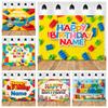 Colorful Building Blocks Photography Backdrop Toy Building Blocks Birthday Party Kids Custom Name Background Celebration Studio