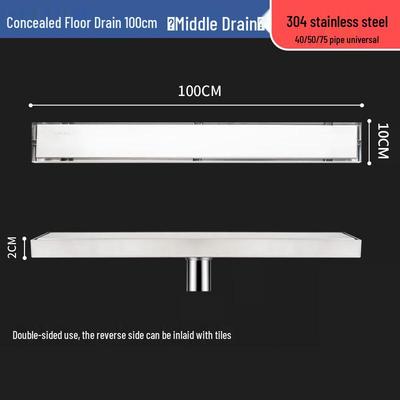 Xuanyong 304 Stainless Steel 10cm Wide Linear Floor Drain