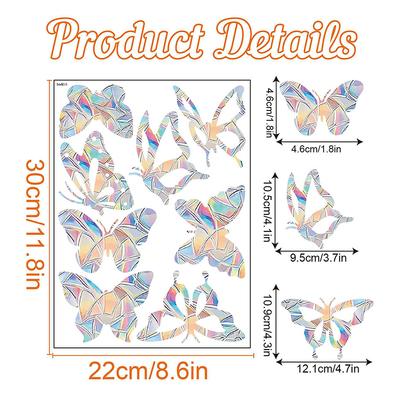 Anti-Collision Window Decals To Save Birds From Window Collisions Non Adhesive Prismatic Window Clings Rainbow Stickers