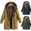 Vintage Floral Print Oversize Winter Coats for Women Warm Hooded Outwear with Pockets