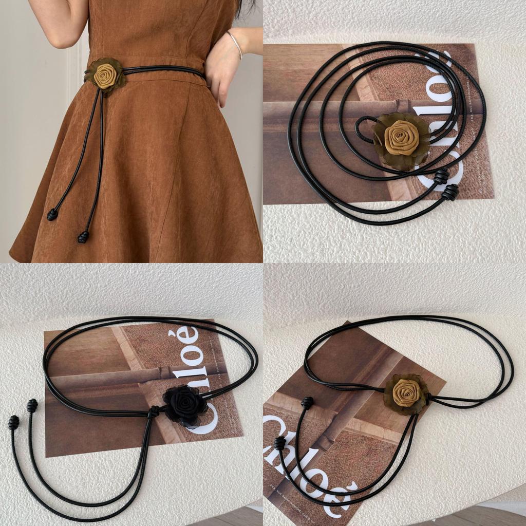 Bohemian Floral Fabric Belt For Women With Tie Closure For Dress Decoration