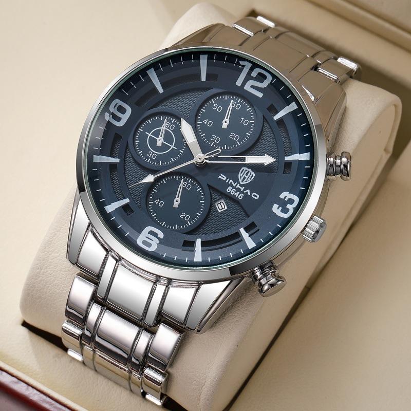 Calendar Men S Watch Fashion Casual Business Men S Large Dial Steel Strap Watch Simple Quartz Watch Bulk price