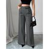 2026 Fashion High Waisted Wide Leg Trousers with Belt Solid Color Office Wear Casual Business Straight Leg Pants Spring Women's Bottoms