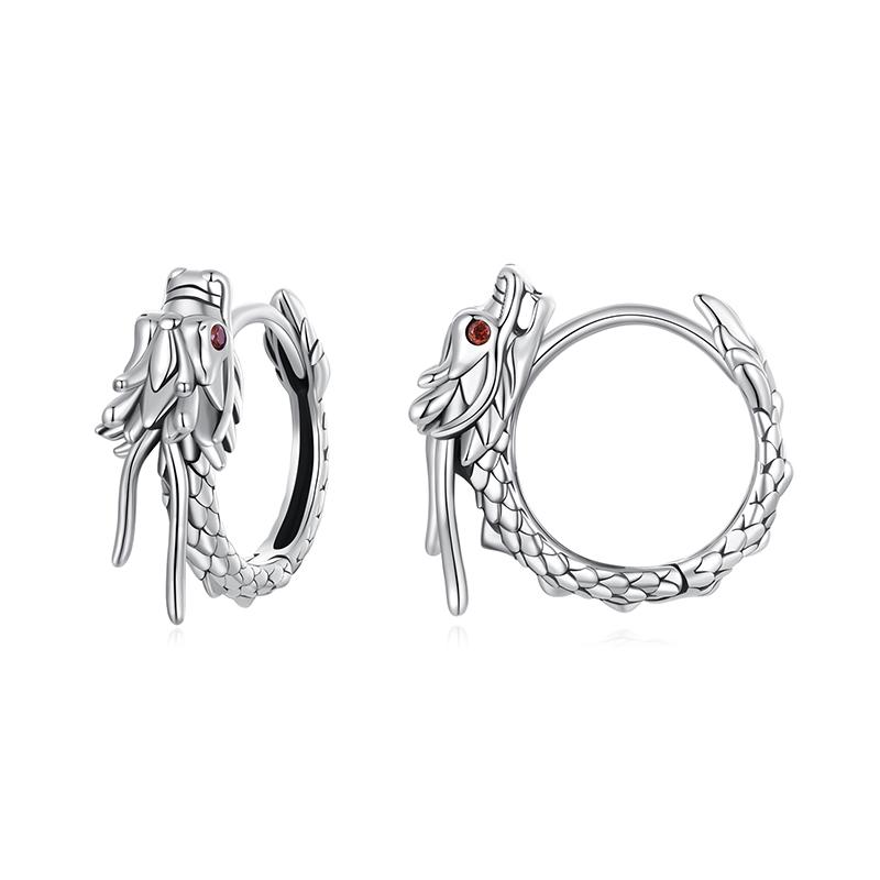 WOSTU 100% 925 Sterling Silver Animals Sea Bee Flamingo Unicorn Opal Stud Earrings For Women Wedding Fashion Anniversary Jewelry