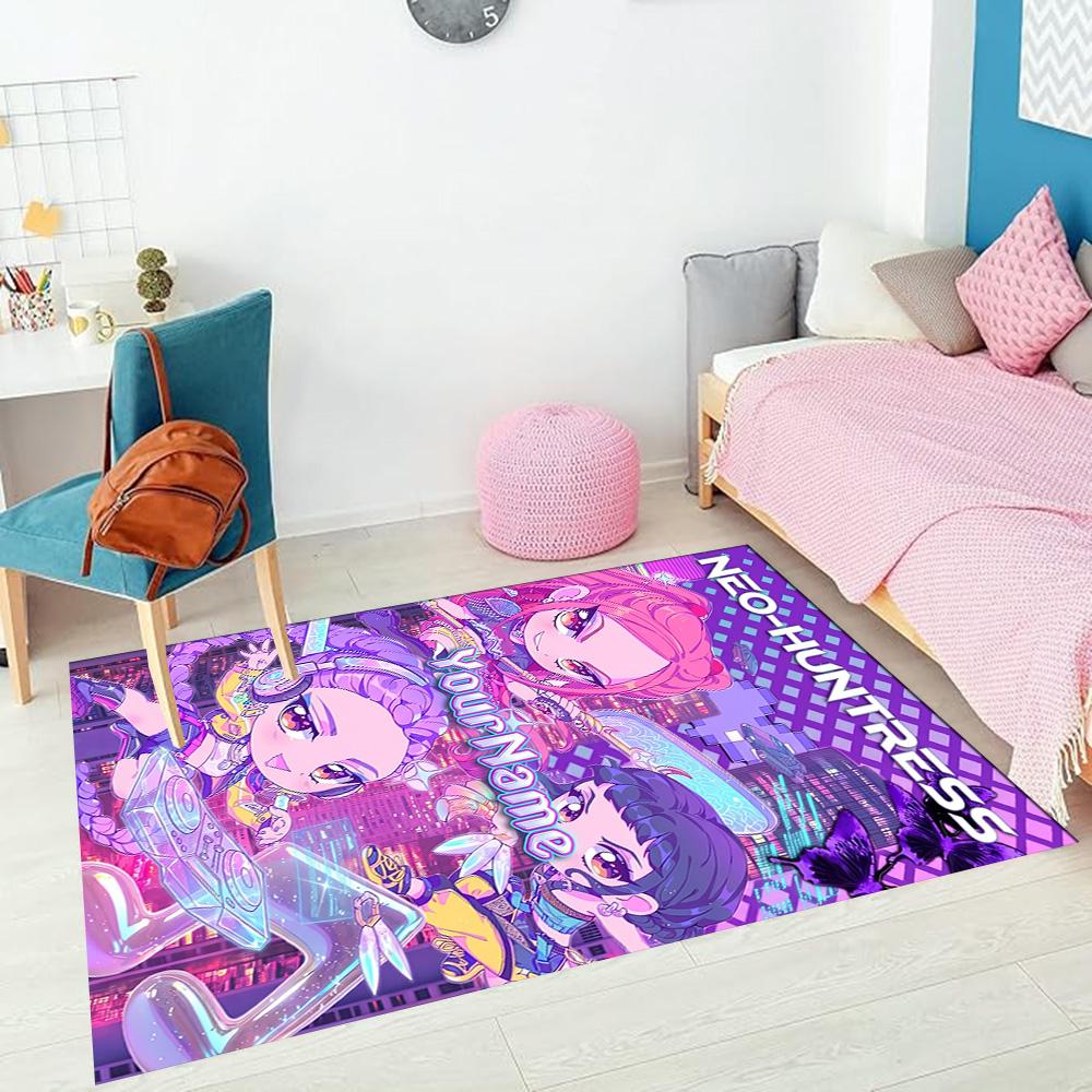 Ragazze Cacciatrici di Demoni (4) Personalizza il tuo tappeto con nome, cuscino per sedia da ufficio, regalo per camera da letto, soggiorno di casa.