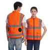 Vestă de lucru răcoritoare pentru exterior pentru bărbați, cu benzi reflectorizante și ventilator - Aer condiționat de vară pentru salubritate și administrația drumurilor.