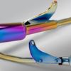 Iridescent Stainless Steel Exhaust Pipe Set for CG125 - Full System Mod.