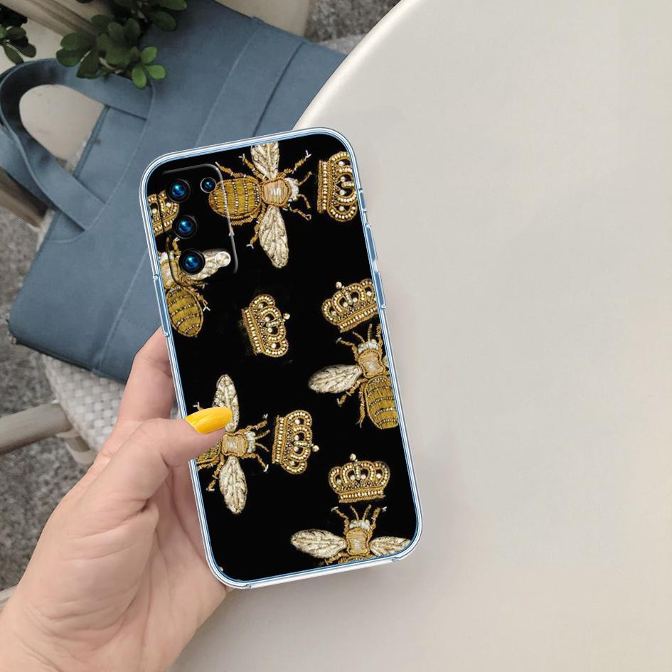 CJ11 Art Bees Cartoon Soft Shell Transparent Phone Case for Motorola Moto G7 G8 G9 G84 G85 G73 G24 G15 Z2 Play Power Plus