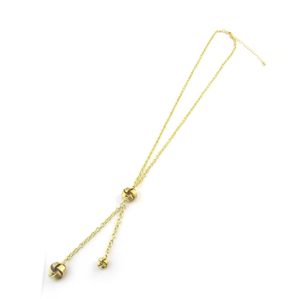 Les Trésors De Lily [N3606] - Golden 'Choreography' Designer Necklace