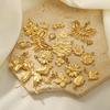 CARLIDANA Fashion Trend Gold Plated Stainless Steel Accessories Handmade DIY Rose Flower Butterfly Bee Pendants Hollow Charms