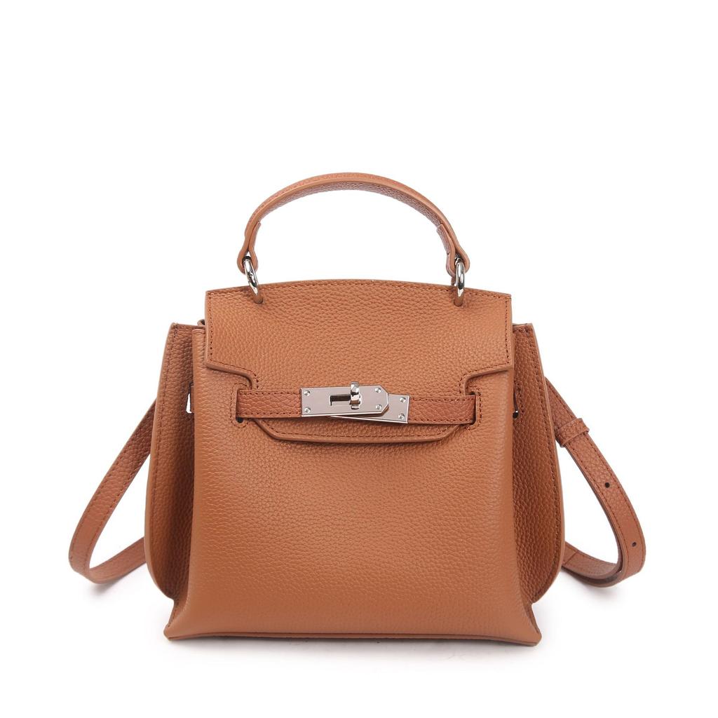 Cowhide Women's Bag with One Shoulder Oblique Span, Niche Fashion and Generous Practical Shell Shopping Bag Oblique Span Bag