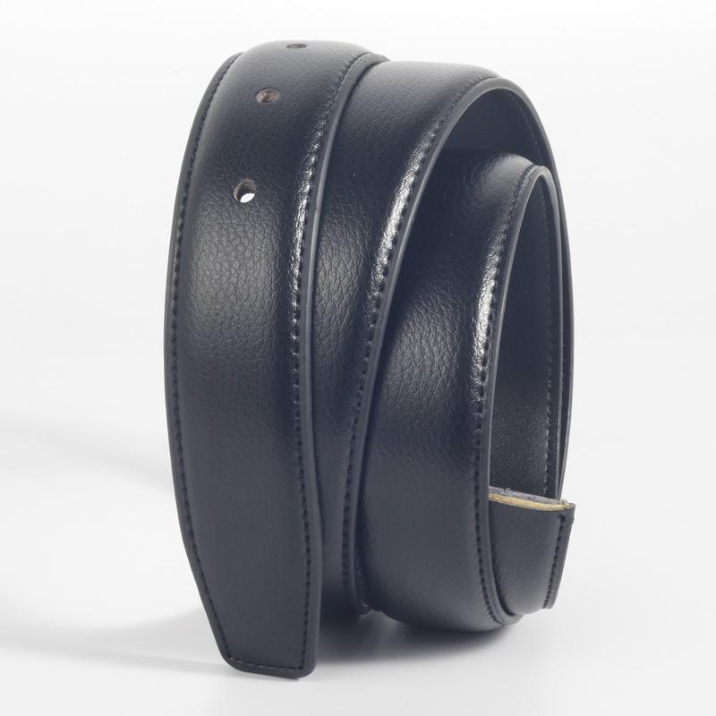 Men's Headless Cowhide Genuine Leather Belt, Business Smooth Buckle Plate, Buckle Pin, Buckle Belt Strip
