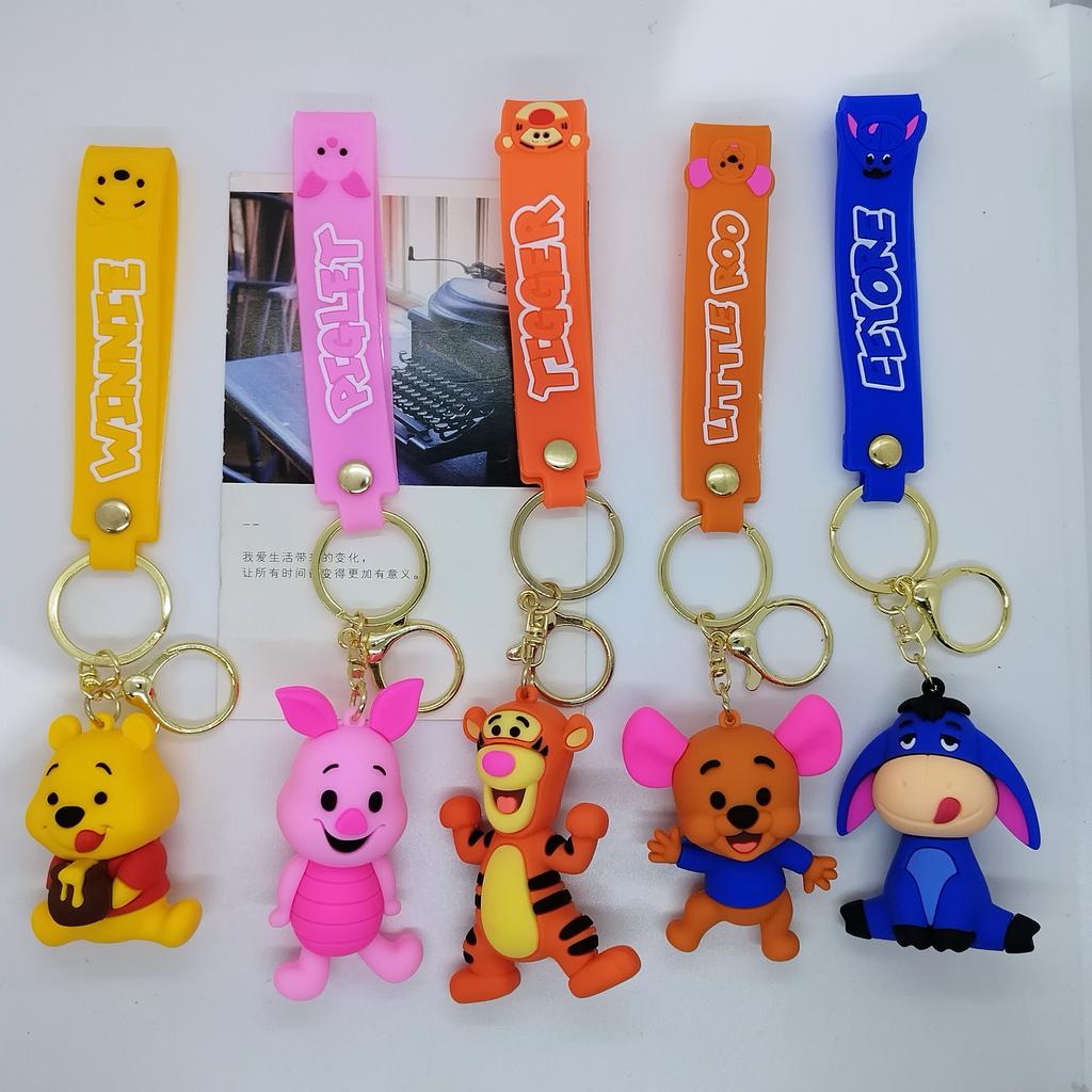 New Creative Cartoon Doll Jumping Tiger Winnie The Pooh Keychain Bag Car Keychain Wholesale Y2k Fashion Toys Anime Frind Kawaii
