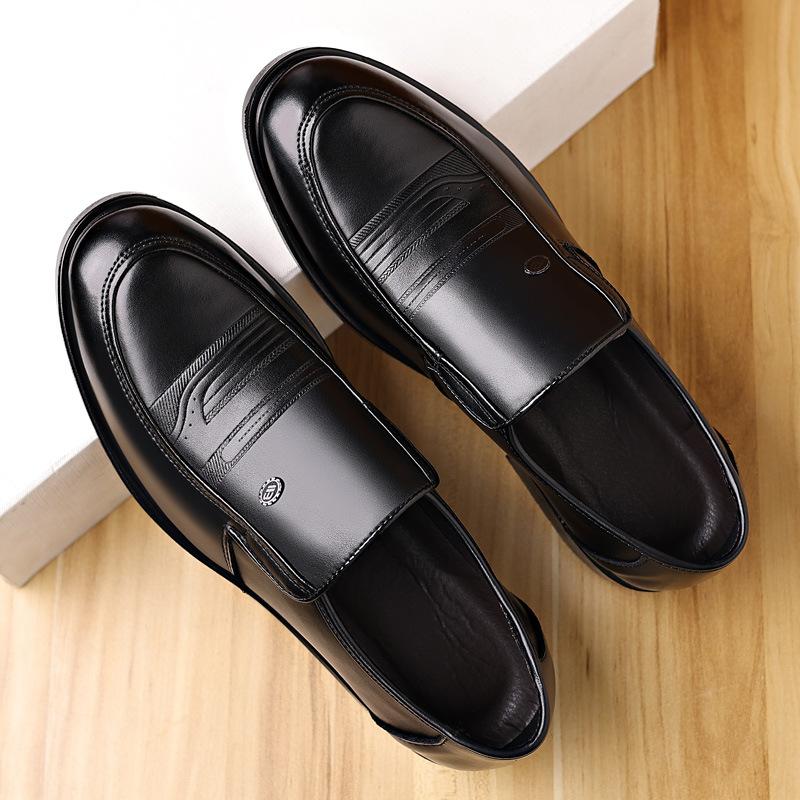Autumn New Men's English Business Soft Sole Cowhide Leather Shoes