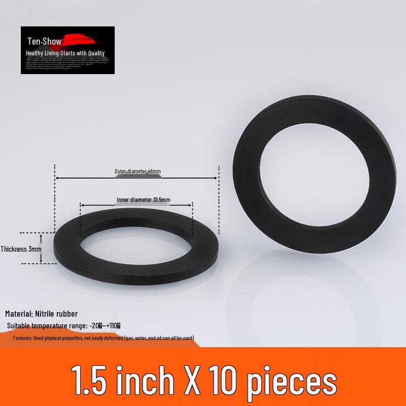 4-Point Silicone Water Heater Gasket - 1 Inch/6-Point Rubber Washer for Pipes and Meters