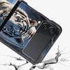Phone Case for Samsung Galaxy Z Flip 3 4 5 6 7 Folding Black Shell For Samsung Z Flip4 Flip5 PC Hard Cover Animal White Tiger
