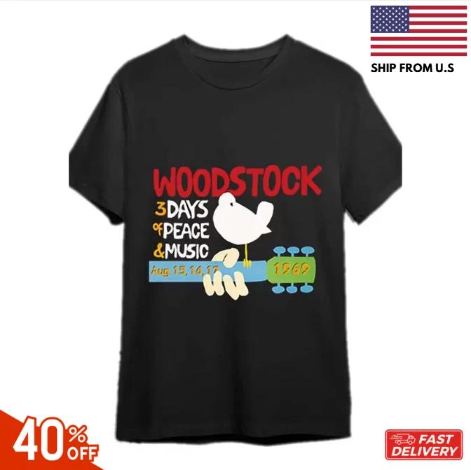 Woodstock, 3 Days of Peace and Music Woodstock T- Shirt reprint sale hot item !!! 2XL
