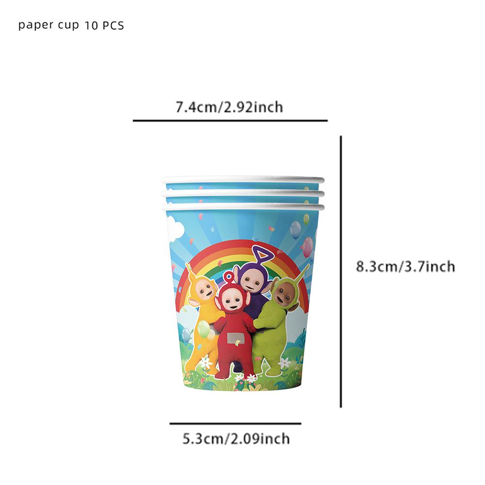 51pcs Teletubbies Cartoon Tableware Includes Plates Napkins Cups Tablecloth
