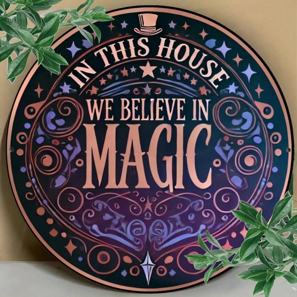 Vintage Magic Home Aluminum Sign Wall Art Celestial Fantasy Decor 20x20 разноцветный