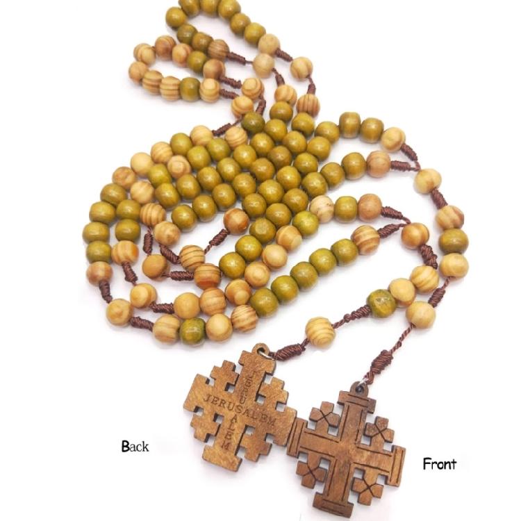 Jerusalemkreuz Rosenkranz Halsketten für Männer Frauen Gebet Religiöse Meditation Geschenk
