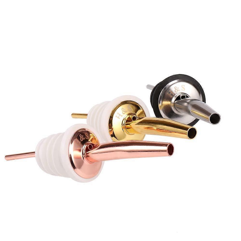 6 Spirit Bottle Pourers Freeflow Olive Oil Drizzler Pourer Spout Stainless Steel Silver Rose Gold