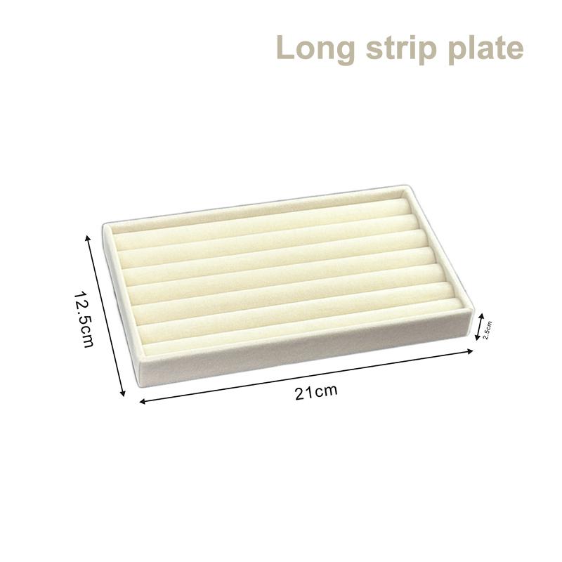 Flockovaný šperkovnicový displejový podnosový stojan Více stylů pro náhrdelník, náramek, náušnice, prsten Organizér Box