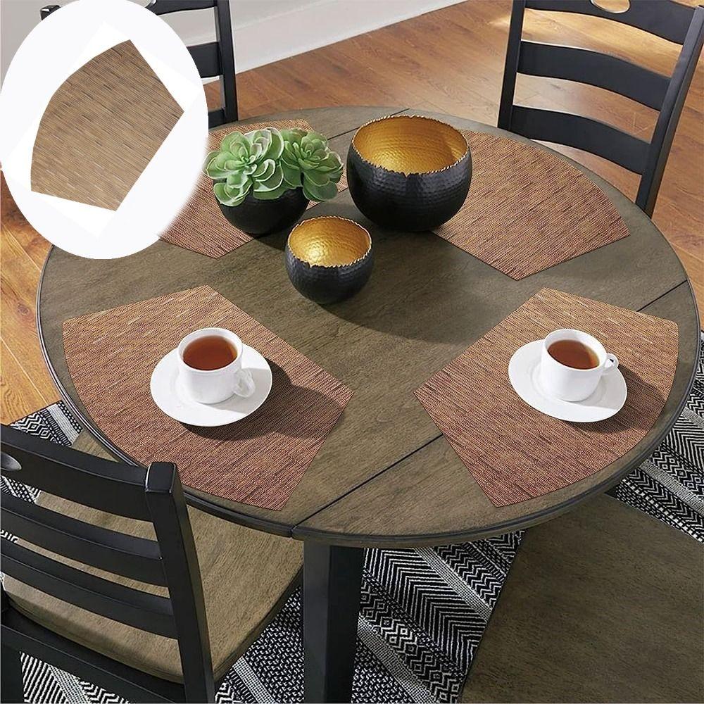 

4 шт. Коричневые салфетки для круглого стола Моющиеся салфетки для обеденного стола Клиновидные салфетки для стола