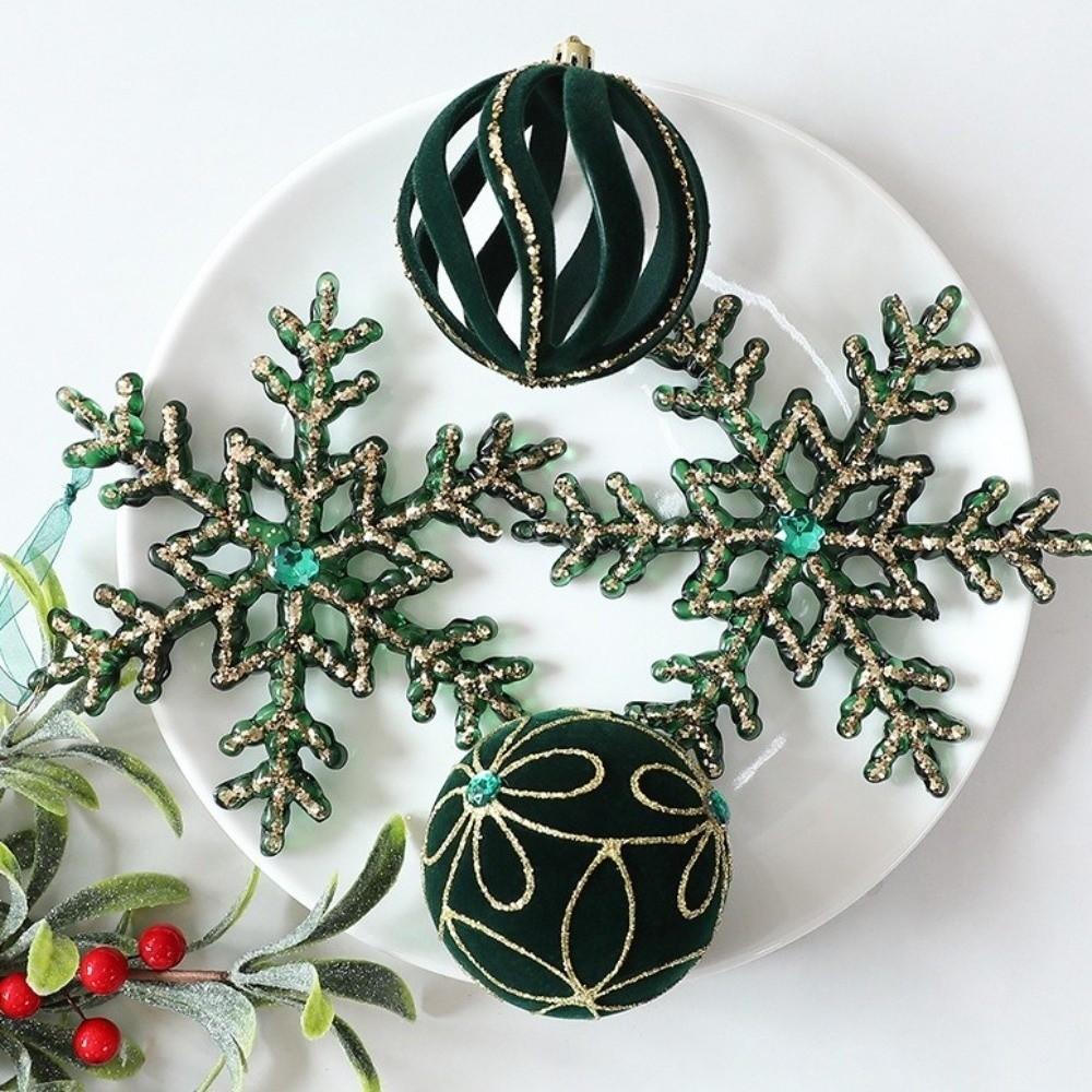 10Pcs Glitter Christmas Baubles Ornament Plastic Christmas Tree Decor Balls Party Decor