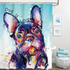 Funny Bulldog Fabric Shower Curtain Bear Deer Cow Forest Animal Vintage Style Polyester Fabric Art Shower Curtain Bathroom Decor
