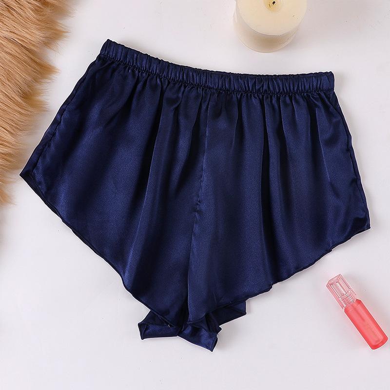Thin strappy loose shorts, imitation silk soft anti-light safety pants, women's summer home leggings