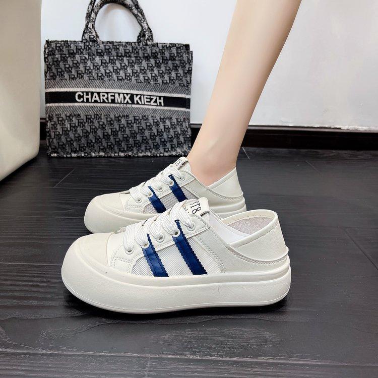 

Уродливые милые туфли с большой головой, женские, летние 2025, новые повседневные туфли, корейская версия белых туфель в студенческом стиле, женские туфли на толстой подошве 35