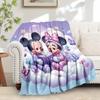1pc Flannel Bedding Throw Blanket - Cute Mickey Mouse and Minnie Mouse Reading Book Design, Perfect