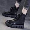 Korean version of soft leather thick-soled Martin boots women's thin boots 2025 new autumn and winter short boots retro versatile knight boots