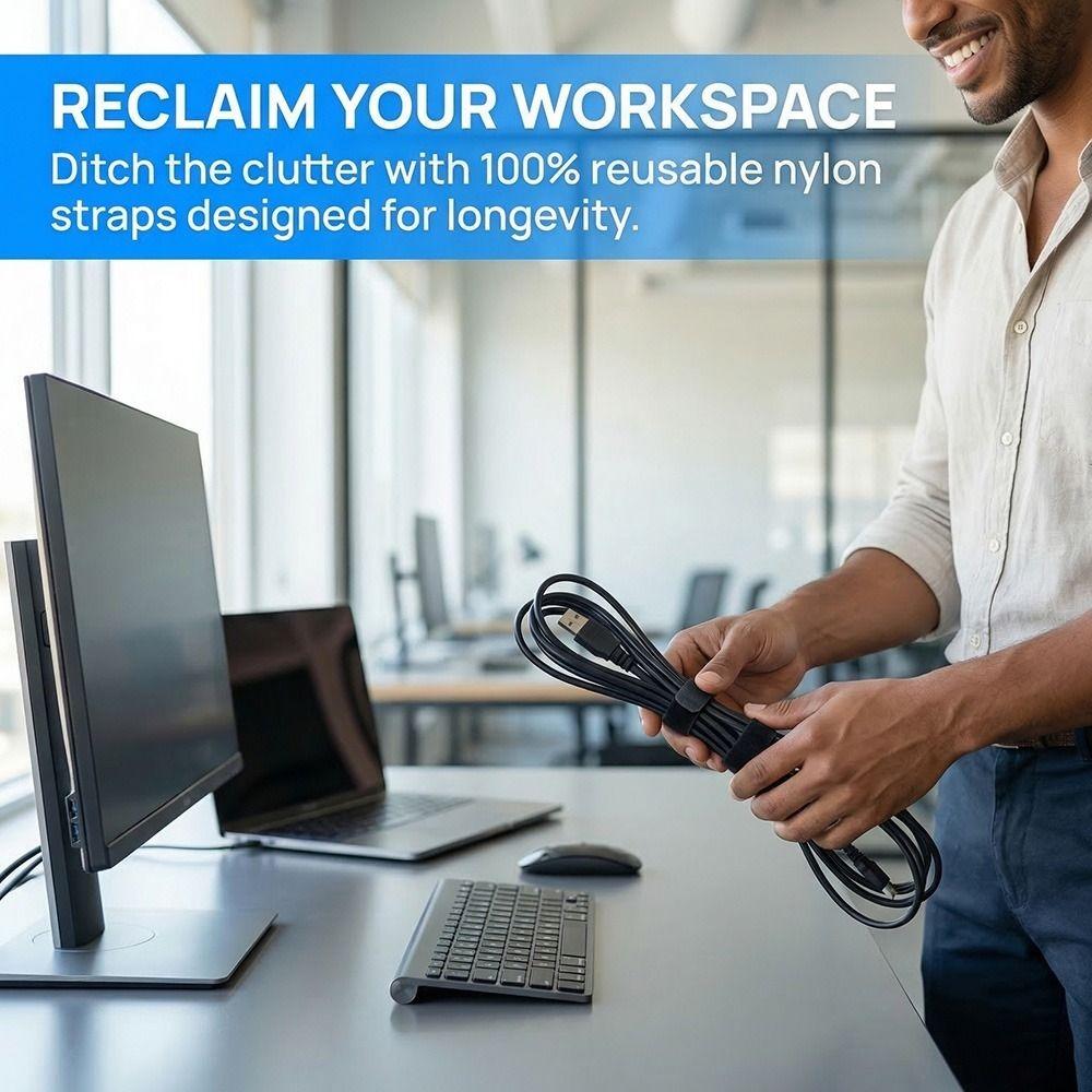 50 Stück Wiederverwendbare Kabelbinder Verstellbare Drahtbinder Bunte Kabelbinder Klebebinder