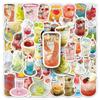 50 Fresh Style Drink & Beverage Bubble Stickers for Diary, Water Cup & Laptop Decoration