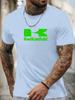 T-shirt a maniche corte Kwikasfuki da uomo 100% cotone con stampa a fantasia Camicia estiva girocollo traspirante casual alla moda Maglietta fresca