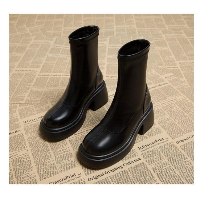 Raised Thick-soled Martin Boots, Children's New Spring and Autumn Single Boots, High-heeled Short Boots, Women's Korean Small Ankle Boots