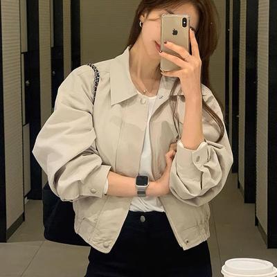 Veste Casual Petite Polyvalente Printemps & Automne - Haut de Travail Court Élégant
