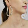2022 Fashion Jewelry Personalized Exaggerated Hoop Earring Oversized Custom Statement Design Oval Memory Geometric Drop Earring