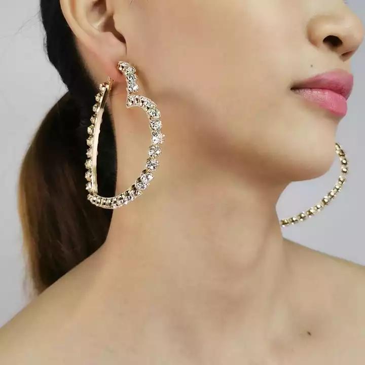 2022 Fashion Jewelry Personalized Exaggerated Hoop Earring Oversized Custom Statement Design Oval Memory Geometric Drop Earring