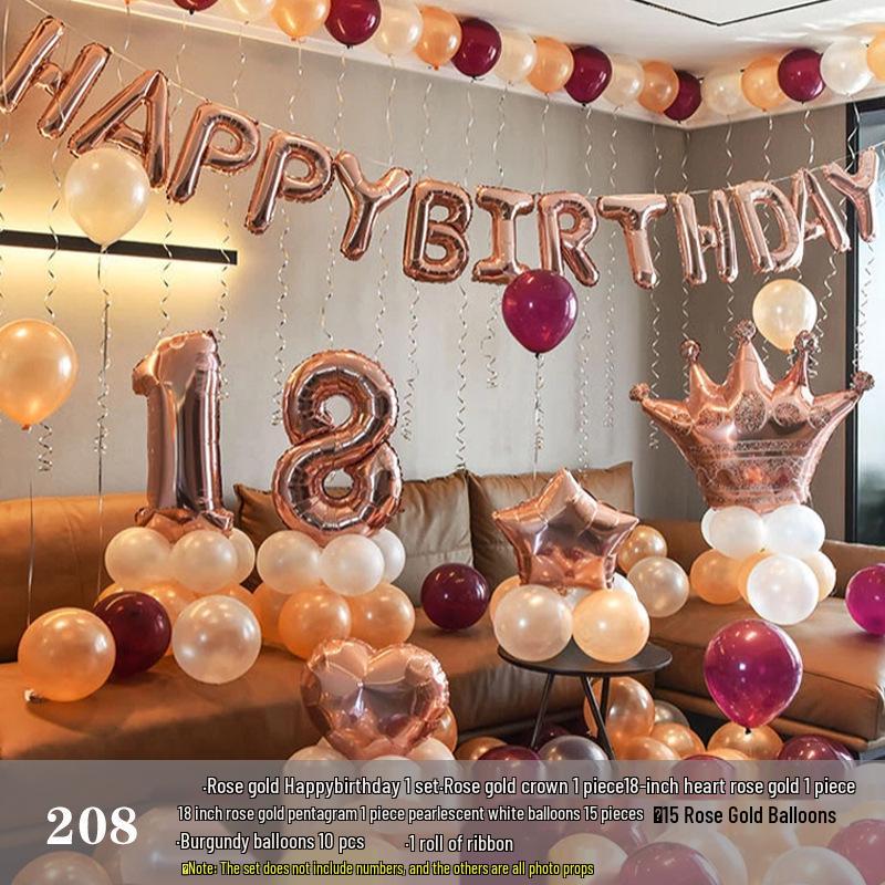 Romantic Birthday Balloon Set: High-End Decorations for Boyfriend or Girlfriend