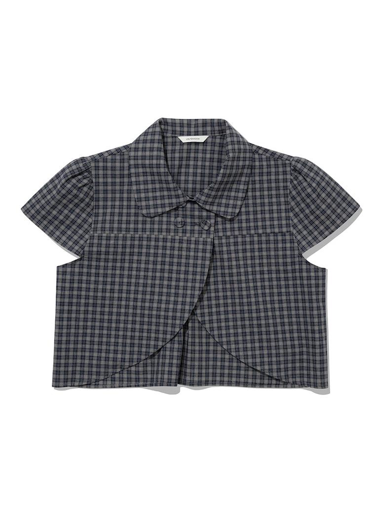 Eogeulliswedou Checkered Double Blouse (Navy)
