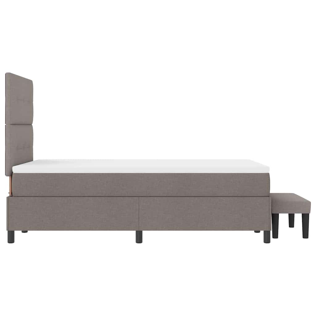Box Spring Bed with Headboard Taupe 120 x 190 cm Fabric